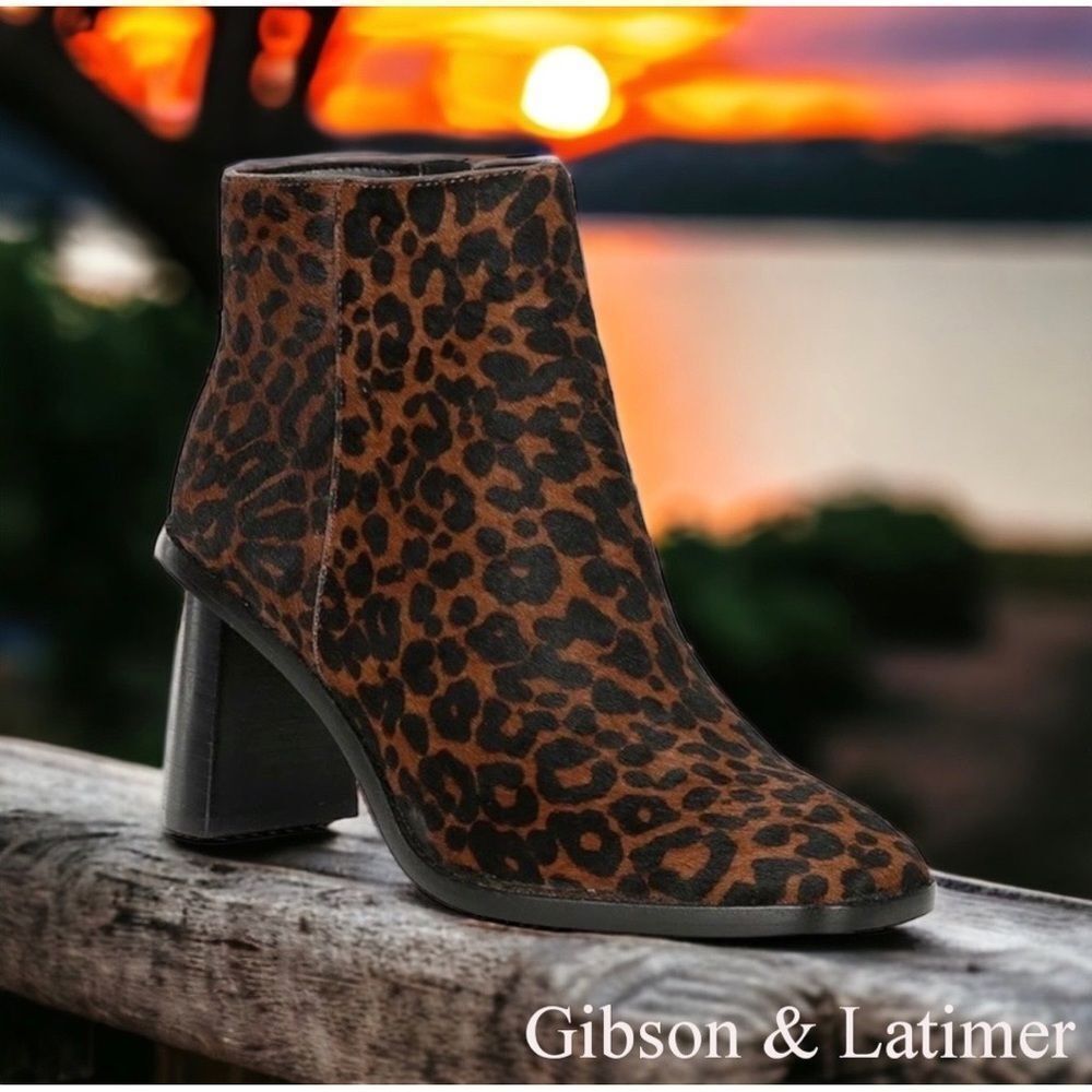 Gibson & Latimer VINA Leopard Print Calf Hair Boot